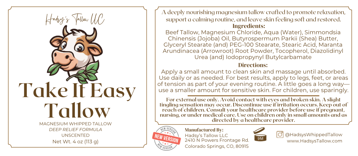 Take It Easy Tallow - Whipped Magnesium Tallow