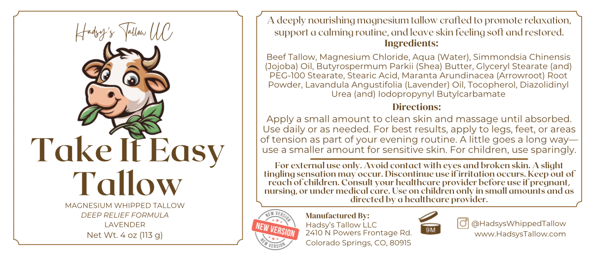 Take It Easy Tallow - Whipped Magnesium Tallow